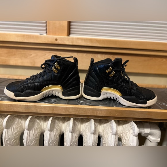🏀 🐲☑️Nike Air Jordan XII / 12 | Retro Reptile 2019 | Midnight Black Gold White - Picture 5 of 16